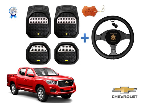 Tapetes 3d Logo Chevrolet + Cubre Volante S10 Max 23 A 25