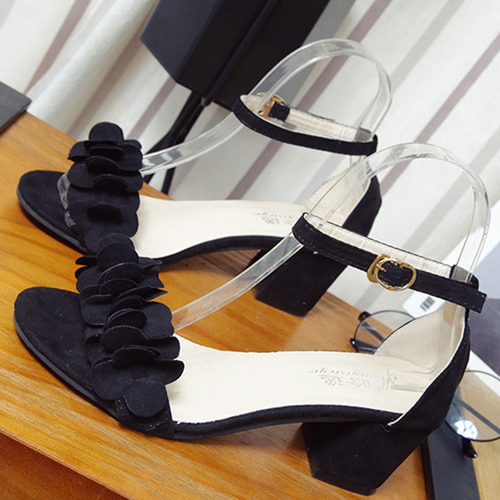 Sandalias De Verano Con Hebilla Floral Y Correa Al Tobillo P