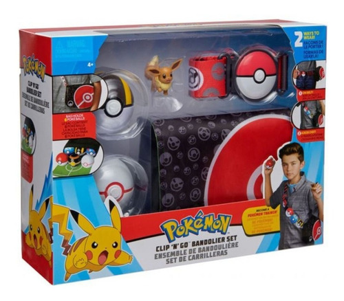 Pokemon Set Eevee + Cinturon + Bolso + 2 Pokebolas - Gw041