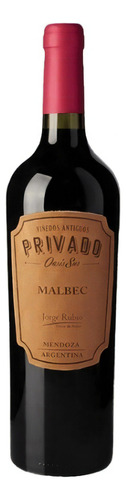 Jorge Rubio PRIVADO Oasis Sur Vino Privado Oasis Sur Malbec 750 Ml - Tinto - Malbec - 750 mL - Botella - Unidad - 1