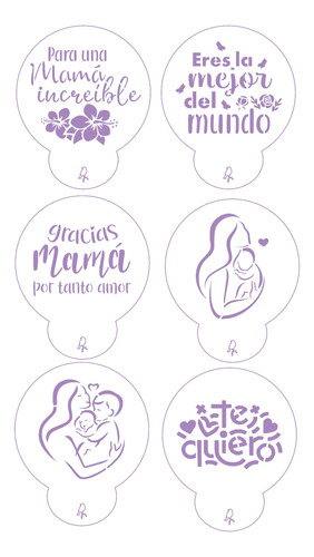 Stencil De Repostería Para Galletas Set Día De La Mamá 7cm