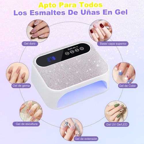 Lampara De Uñas Uv Profesional Secador Led Con Recargable