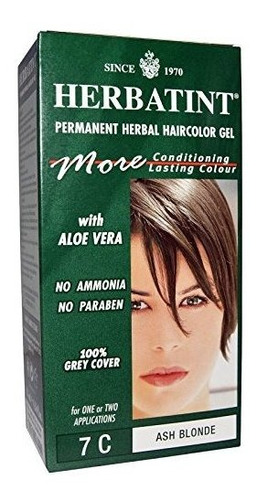 Herbatint 7c Permanent Herbal Ash Blonde Haircolor Gel Kit -