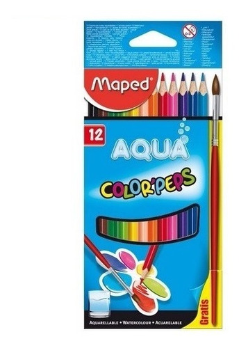 Lapices Colores Acuarelables Maped X12 Largos + Pincel