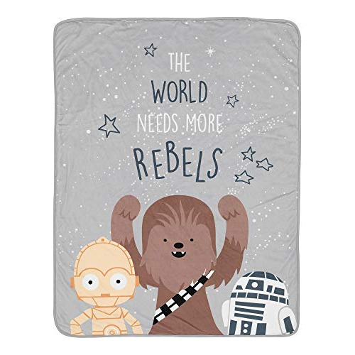 Manta Suave Para Bebe Star Wars Rebels, R2d2/c-3po/chewbacca