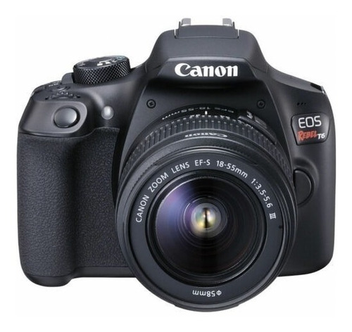  Canon EOS Rebel T6 Premium Kit DSLR color  negro 