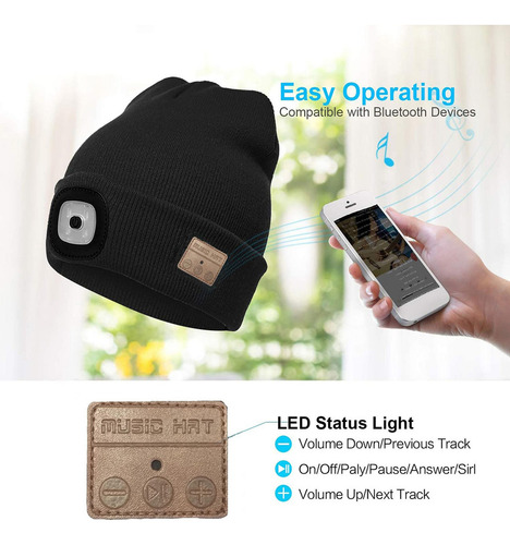 Gorro Bluetooth Sem Fio Para Música Mais Quente