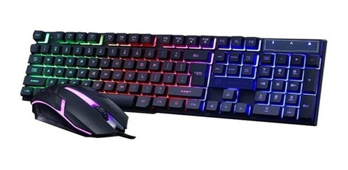 Gamer Kit Iluminado Rgb Teclado Memb + Mouse 6bot Con Ñ