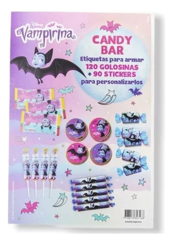 Candy Bar Vampirina 90 Stickers  Cumpleaños X 1 U. 