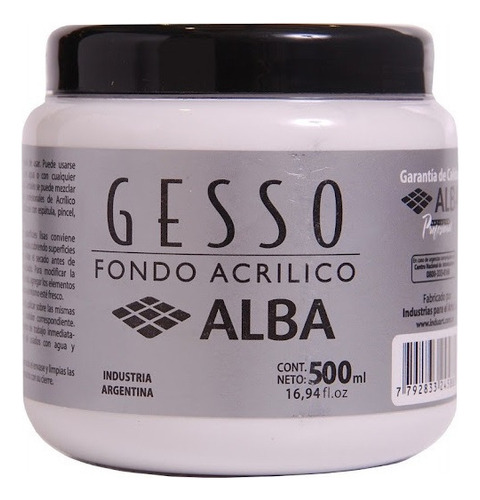 Gesso Blanco Apto Óleo Arílico Alba - 500 Cc