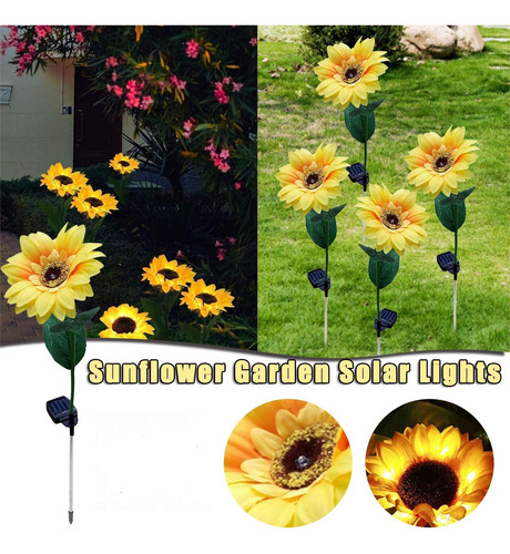 Luz Led N Solar Power Con Forma De Girasol Para Exteriores,