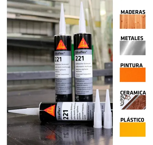 Sellador Elástico Y Adhesivo Mult. Sikaflex-221 Gris - 300cc