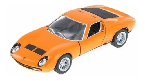 Lamborghini Miura P400 Sv 1971 Escala 1:34 Kinsmart Naranja