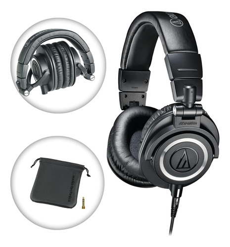 Audio Technica Ath-m50x Fone De Ouvido Original C/ Nf + Case