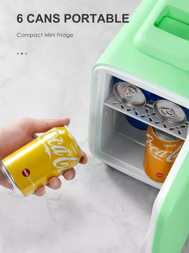 Mini nevera, 3.7 litros/6 latas, refrigerador portátil y calentador  personal para el cuidado de la piel, cosméticos, bebidas, alimentos, ideal  para