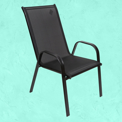Imagen 2 de 9 de Silla Con Posabrazos De Jardin En Hierro Y Textilina Crazy S