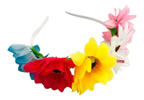 Vincha Flores Girasol Multicolor Primavera Disfraz - Cc