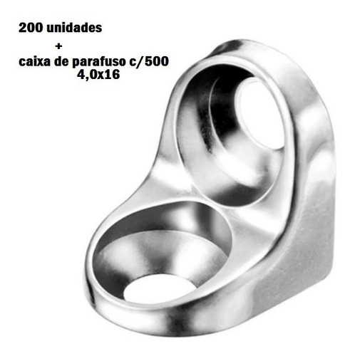 Kit Suporte Cadeirinha 2 Furos Zamac 200pcs + Caixa Parafuso