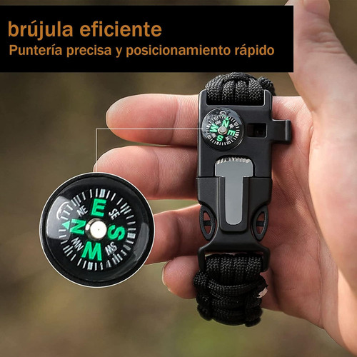 H Pulsera De Supervivencia Paracord, Brazalete Táctico 5 En