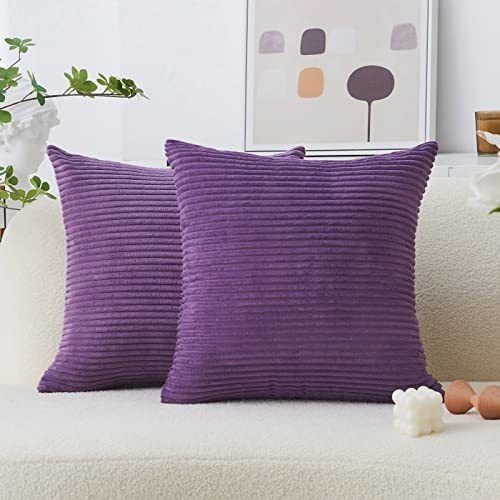 Hogar Brillante Morado Almohadas Decorativas Macizas Bwpqz