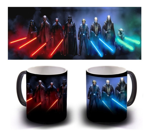 Taza Magica Star Wars Lasers Yoda Darth Vader Luke Skywalker