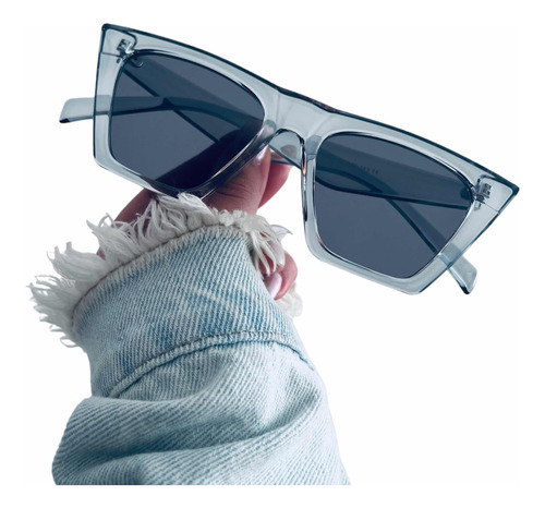 Gafas Sol Lentes Mujer Gris Marco Transparente Clasico