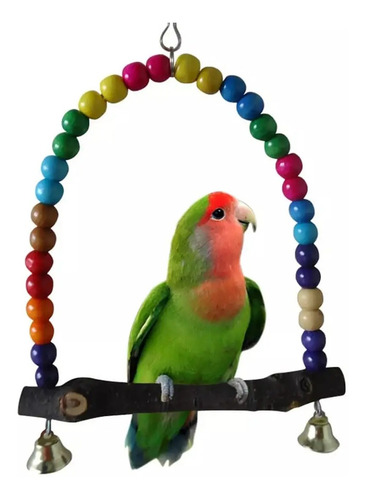 Columpio Pequeño Para Aves Con Campana Percha Loros