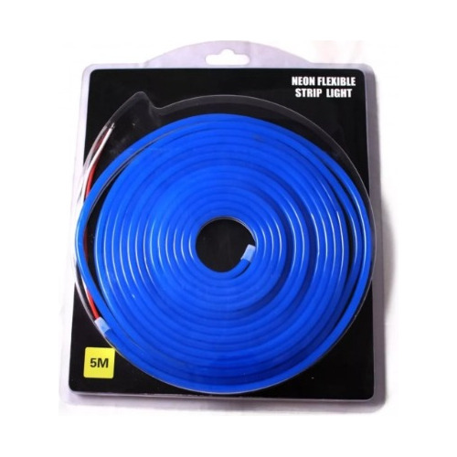 Cinta Neon Flex Led Rollo 5m + Transformador - Azul - 220v