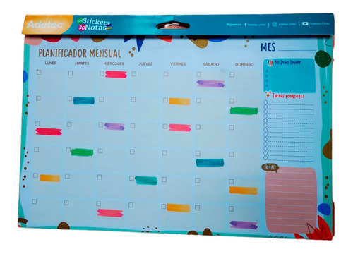Calendario Planificador Mensual  30 Hojas + Stickers