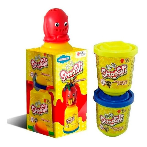 Imagen 1 de 8 de Smooshi Masa X 2 Potes Molde Animalitos Top Toys - Playking