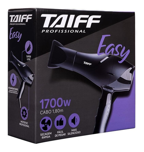 Secador De Cabelos Motor Ac Profissional Easy 1700w Taiff Cor Preto 110V