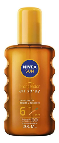 Aceite Bronceador Corporal Nivea Sun Fps6+ Spray 200ml