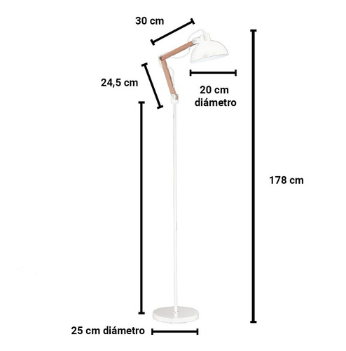 Imagen 2 de 10 de Lampara De Pie Cobre Apto En Madera Y Chapa Vintage Led E27