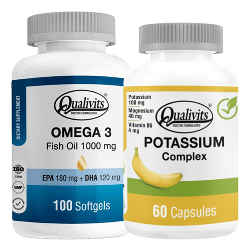 Potasio Complex, Magnesio + Omega 3 100 Cápsulas - Qualivits