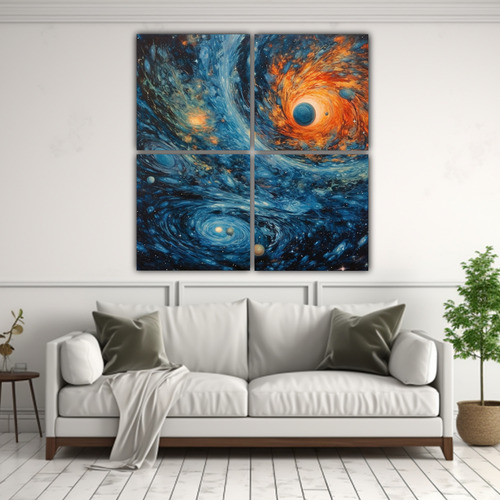 60x60cm Cuadros Inspiración Temática Galaxias Azules