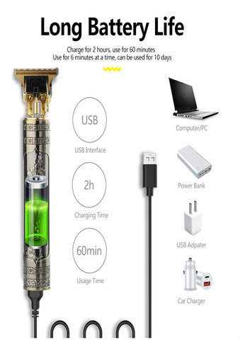 Rasuradora Para Hombre Elecetrico Acero Inoxidable Dragon