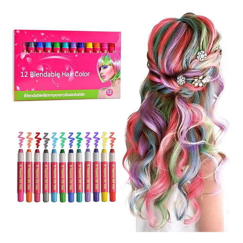 Tizas De Colores Temporales Para Teñir El Cabello