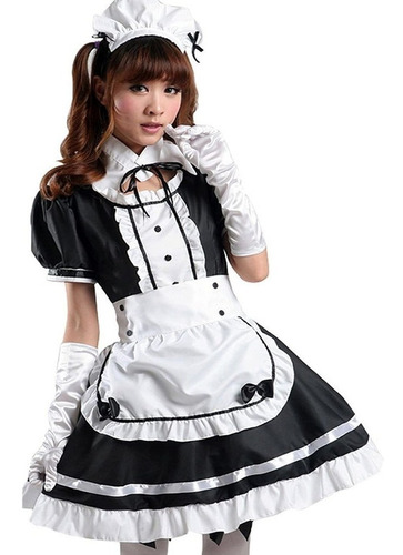  Vestido Cosplay Disfraz  Maid Cafe Traje