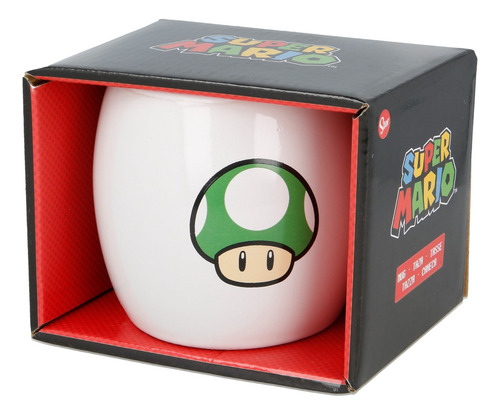 Taza Tazon Mario Bros Mushroom Nintendo Con Caja 380ml