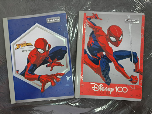 Cuaderno Cuadriculado 100 Años Disney ( Cars / Spiderman )