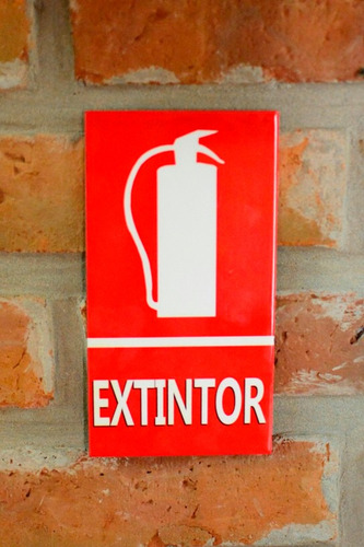 Cartel De Chapa Extintor / Matafuego- 15 X 9 Cm