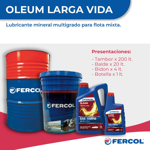 Aceite Larga Vida Multigrado 15w40 4 L Nafta Diesel Gnc