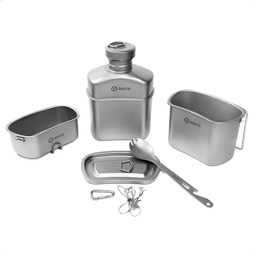 100 Titanio Imported Gran Juego Cocina Campamento Este Kit C