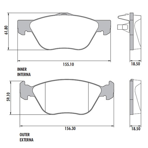 Pastillas De Freno (x4) Delanteras P/ Fiat Strada