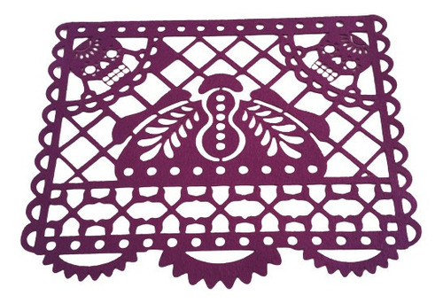 Mini Mantel Fieltro Efecto Papel Picado Mod Pan Muerto 6 Pza