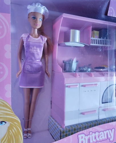 Muñeca Brittany Cocina Accesorios Horno C/ Luz Estilo Barbie