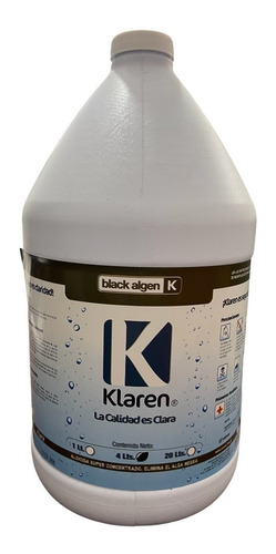 Alguicida Klaren Alberca Black Algen Envase 3.785 L. 1 Gal