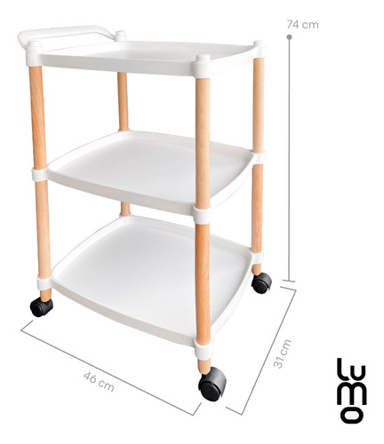 Carrito Tipo Eams Mesa De Servicio Auxiliar De Bar 3 Niveles