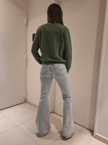 Buzo Zara Talle Small Verde Musgo Cuello Redondo Mujer Nuevo
