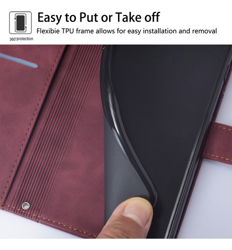 Funda De Piel Empresarial Para Motorola E15, A Prueba De Salpicaduras, 3 Ranuras Para Tarjetas, Soporte, Bloqueo Rfid, 6 Colores